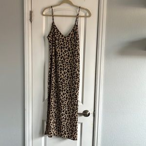 HM leopard print slip dress check size 10